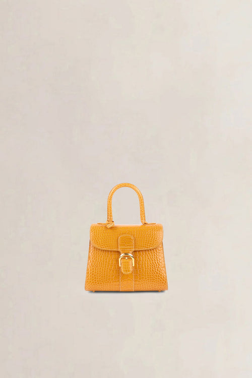 Delvaux Soft Yellow Brillant Crocodile Mini Crossbody Bag