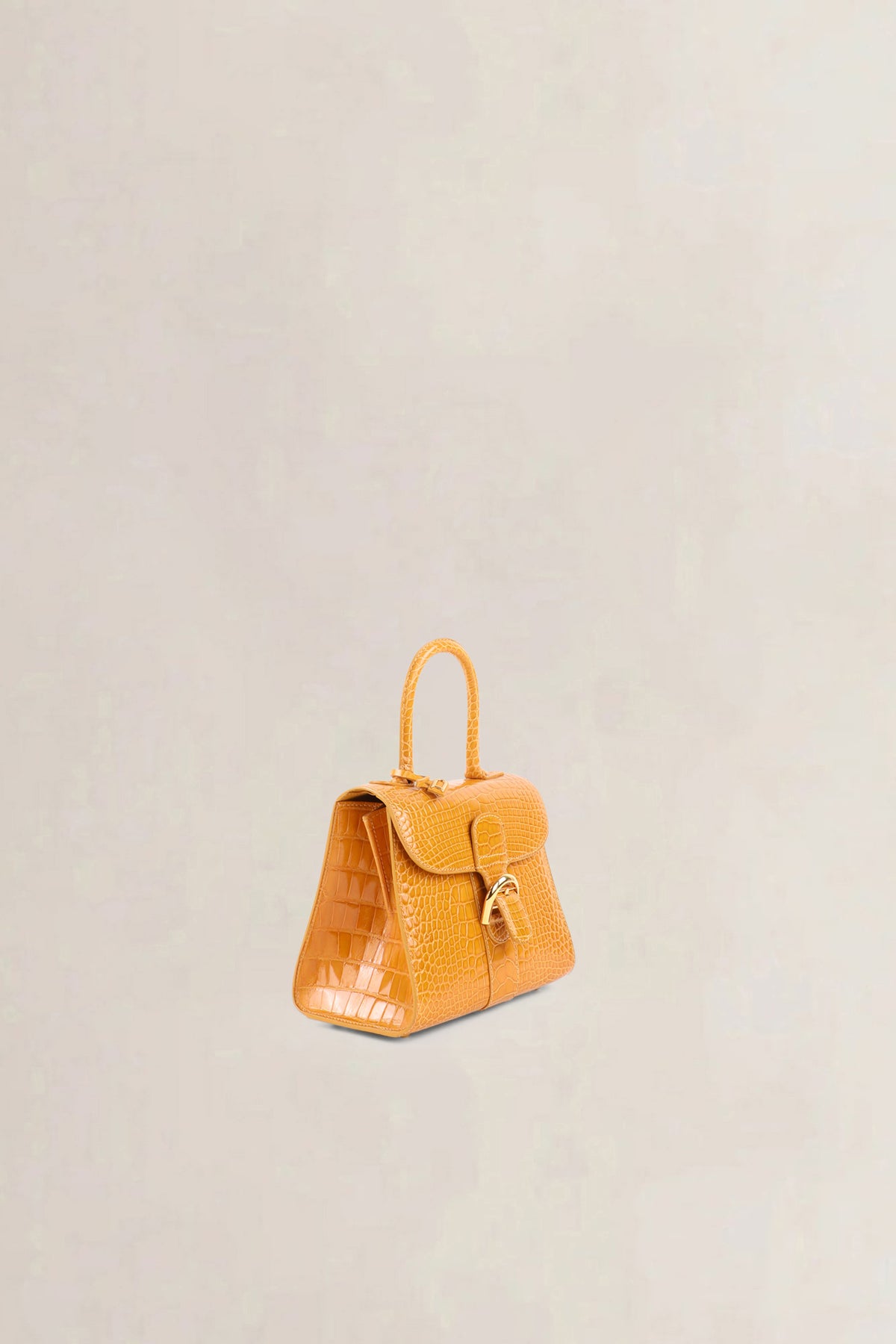 Delvaux Soft Yellow Brillant Crocodile Mini Crossbody Bag