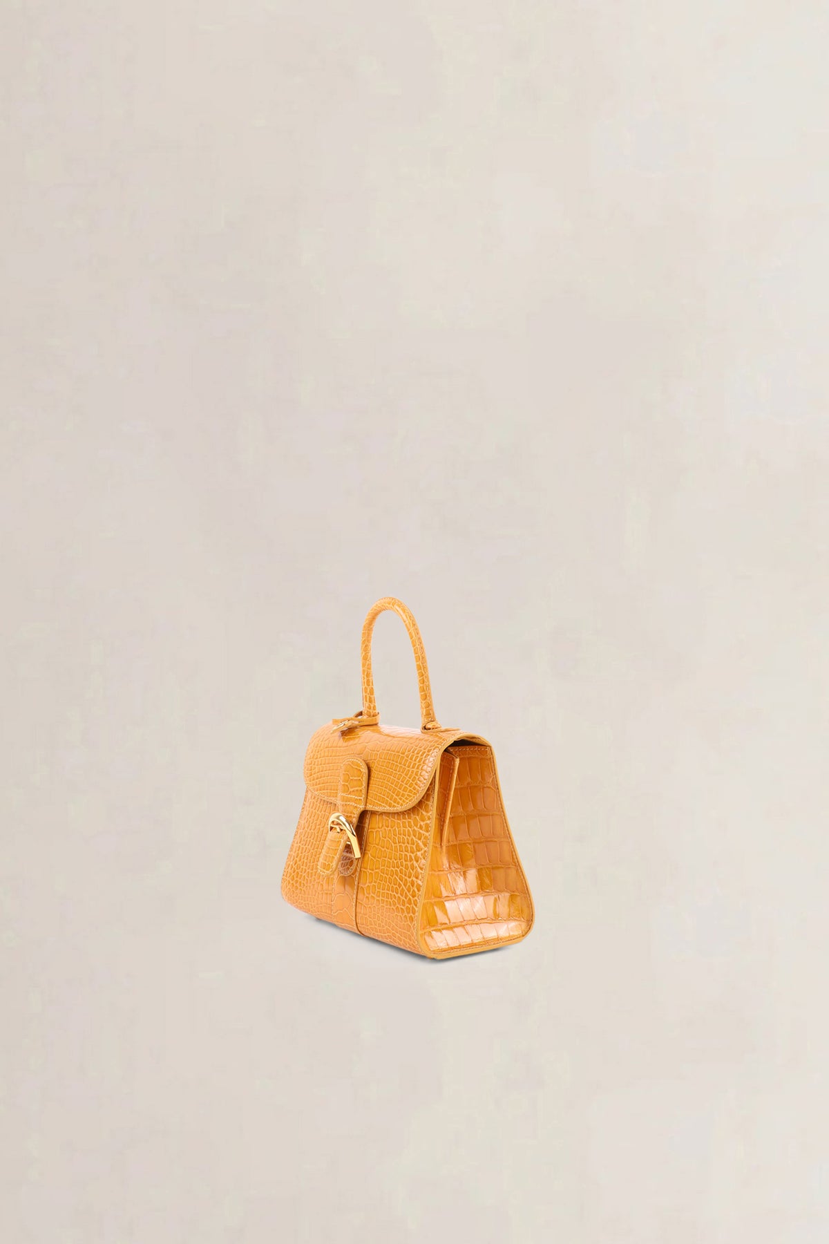 Delvaux Soft Yellow Brillant Crocodile Mini Crossbody Bag