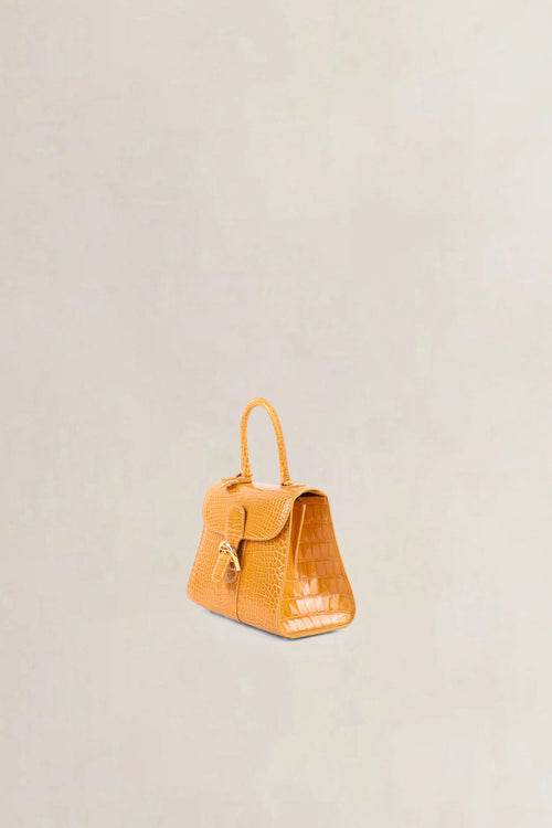 Delvaux Soft Yellow Brillant Crocodile Mini Crossbody Bag