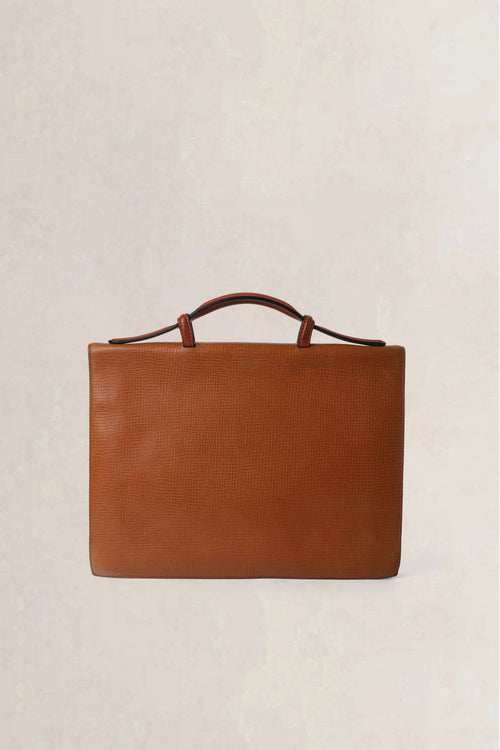 Delvaux Cognac Vintage Briefcase Top Handle Bag