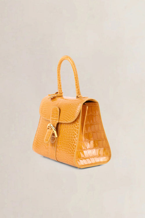 Delvaux Soft Yellow Brillant Crocodile Mini Crossbody Bag