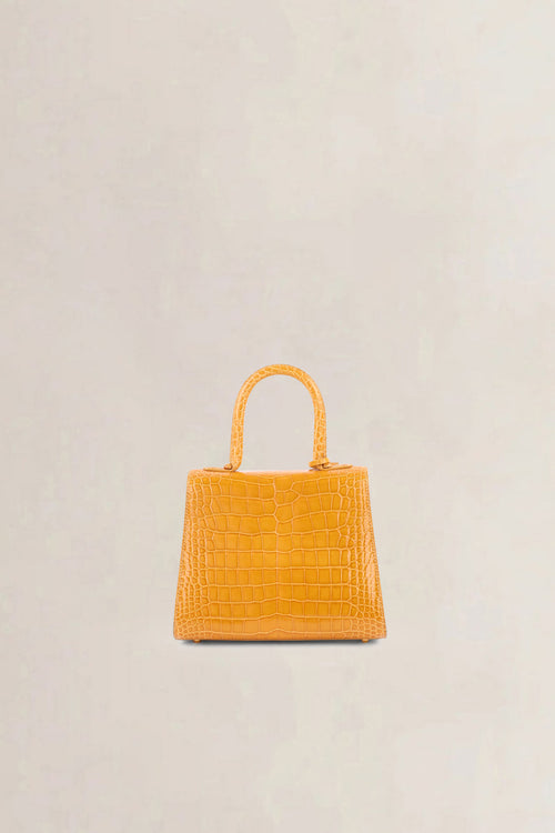 Delvaux Soft Yellow Brillant Crocodile Mini Crossbody Bag