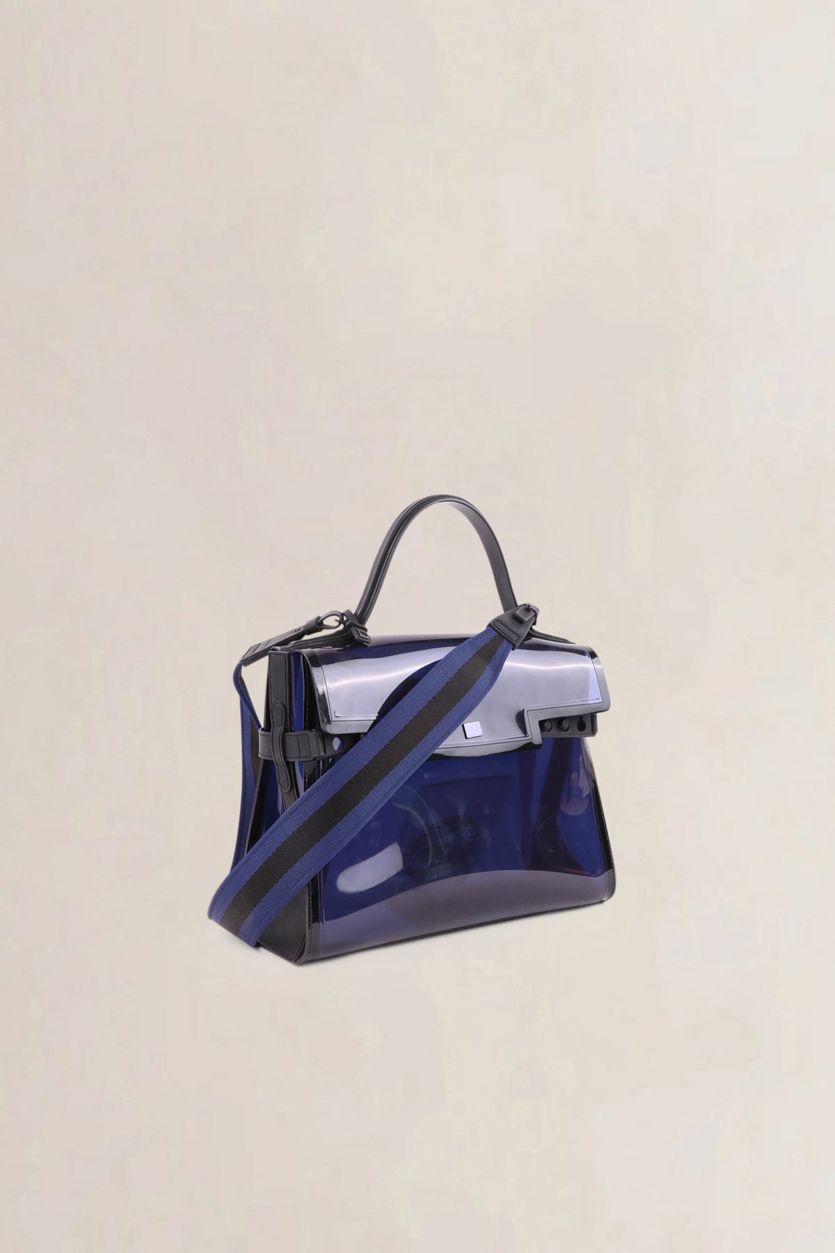 Delvaux Dark Night Tempête Vinyl Shoulder Bag