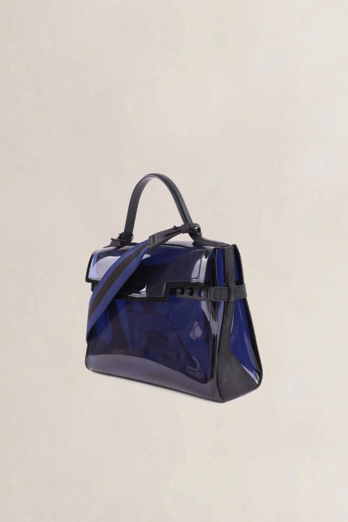 Delvaux Dark Night Tempête Vinyl Shoulder Bag