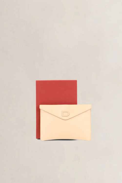 Delvaux Beige Jumping Calf Envelope Clutch