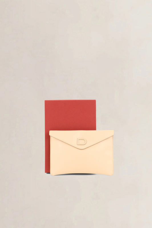 Delvaux Beige Jumping Calf Envelope Clutch