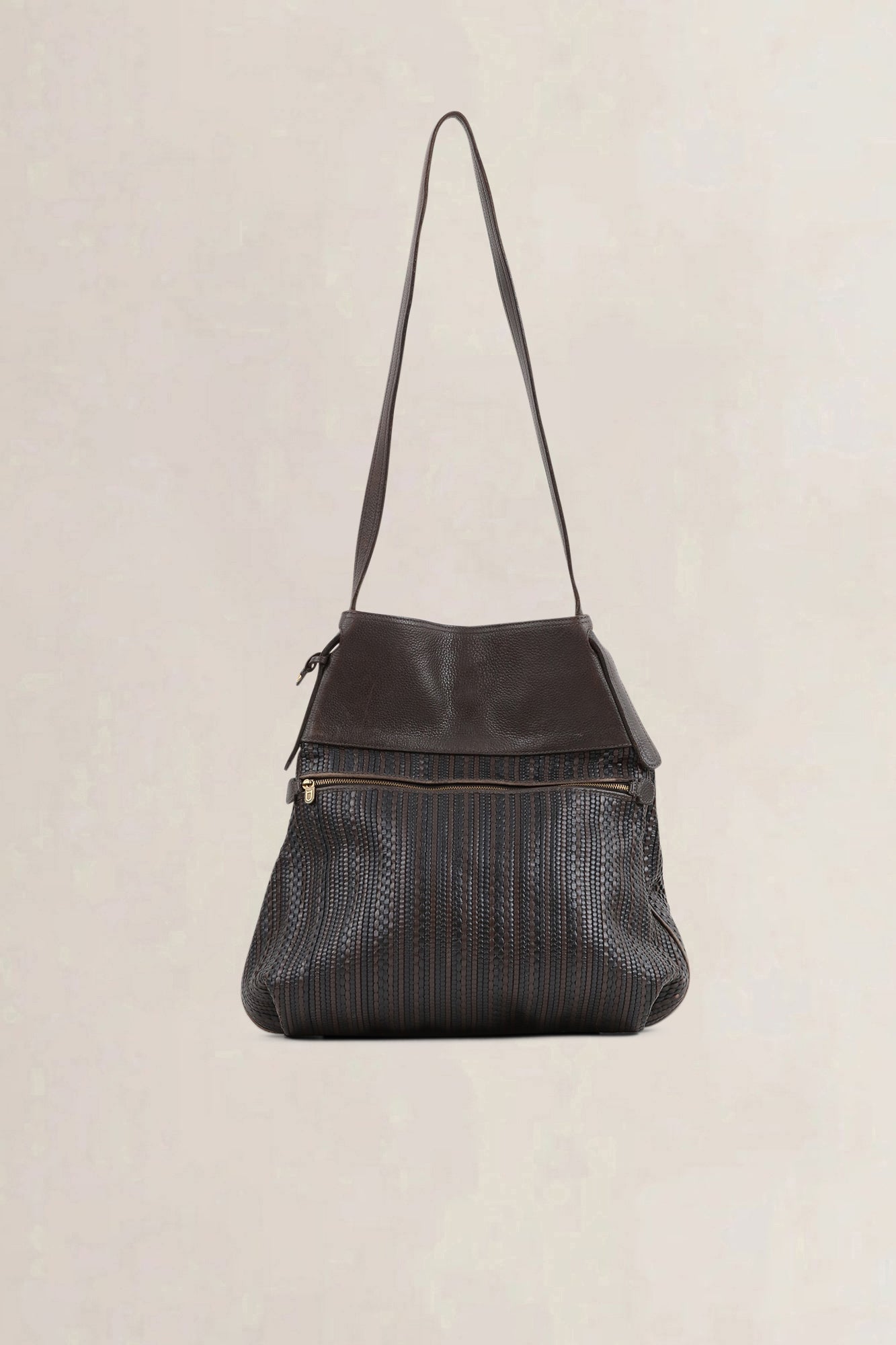 Delvaux Brown Toile De Cuir Leather Faust — vintage
