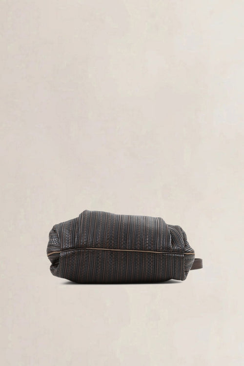Delvaux Brown Toile De Cuir Leather Faust Shoulder Bag