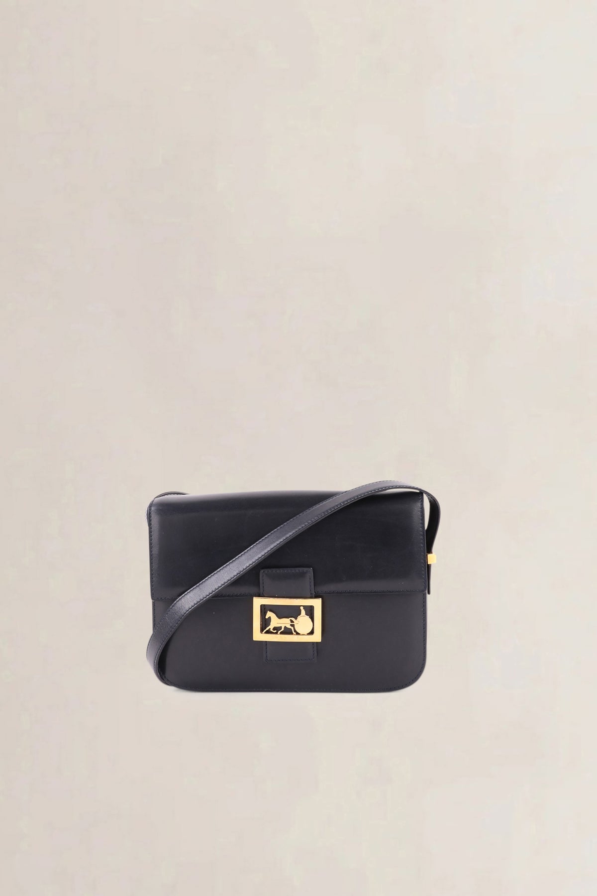 Céline Vintage Navy Carriage Crossbody Bag