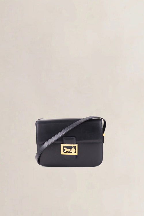 Céline Vintage Navy Carriage Crossbody Bag