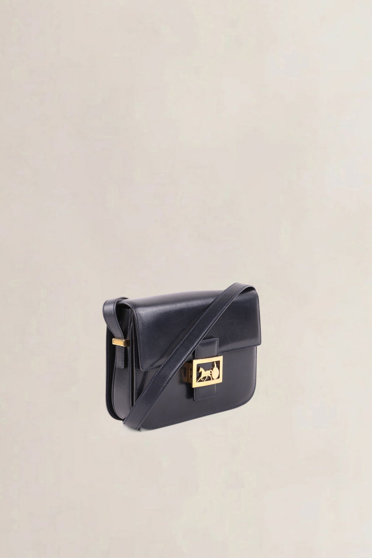 Céline Vintage Navy Carriage Crossbody Bag