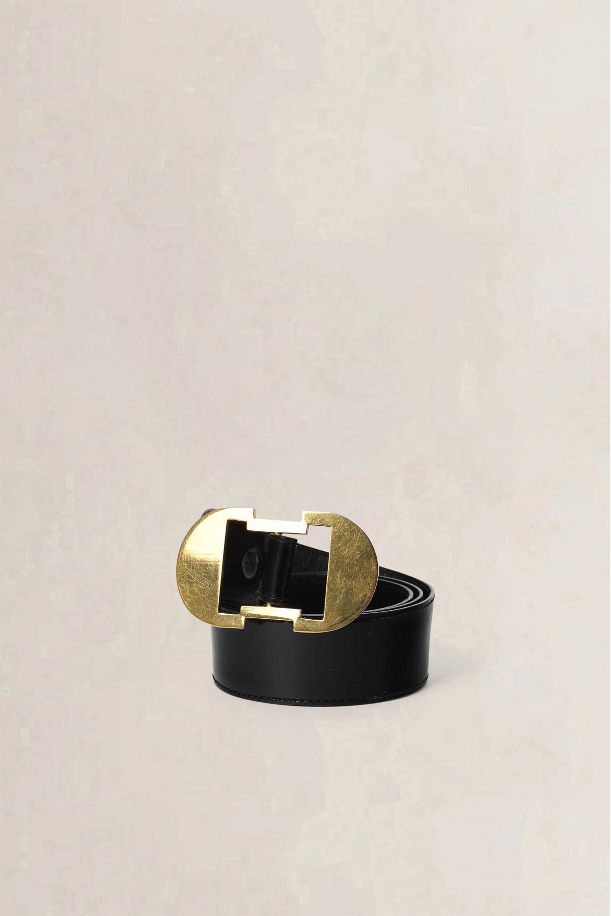 Delvaux Ceinture réversible en cuir verni noir