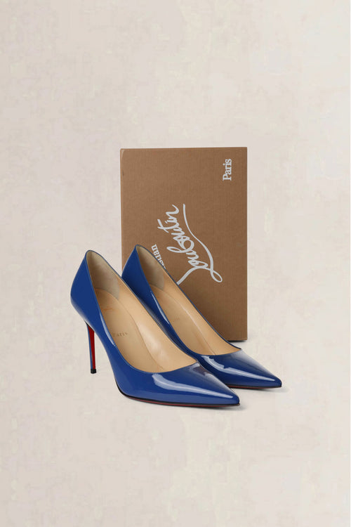 Christian Louboutin Bright Blue Pigalle Patent Pumps