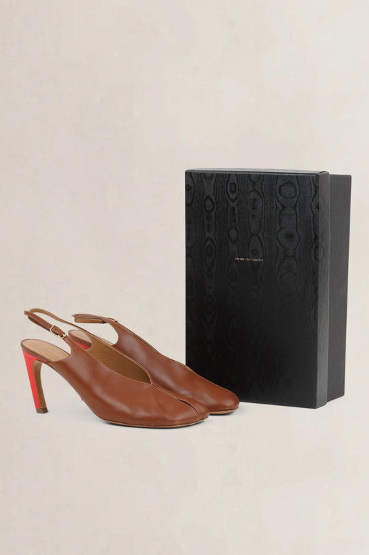 Dries Van Noten Brown Slingback Heels