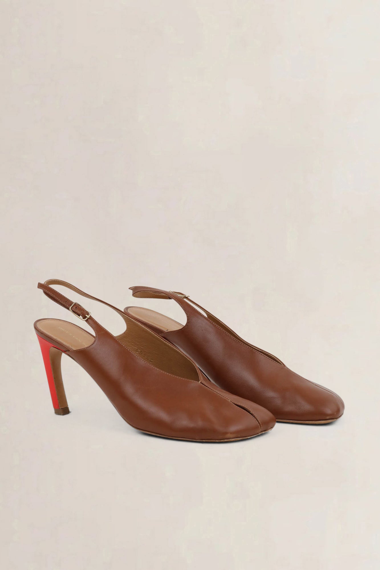 Dries Van Noten Brown Slingback Heels