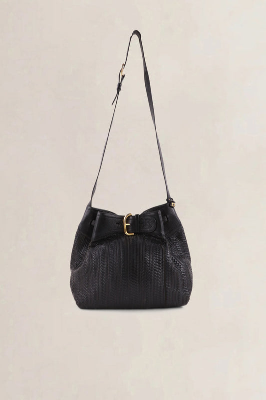 Delvaux Black Bergerac Toile de Cuir Crossbody Bag