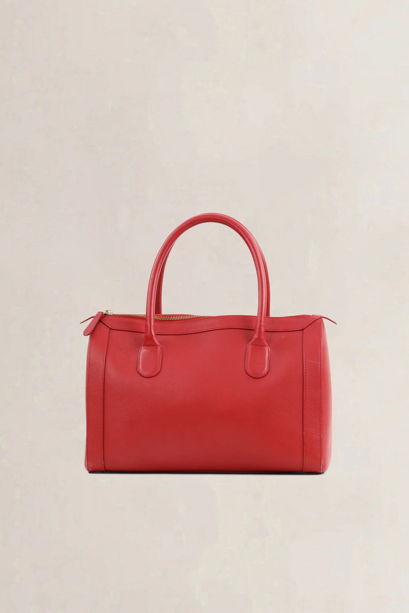 Delvaux Red Leather Boston Bag