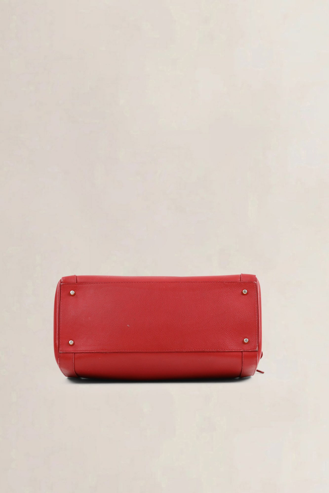 Delvaux Red Leather Boston Bag