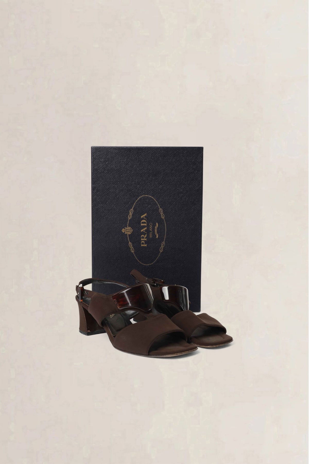 Prada Brown Vintage Tortoiseshell Heeled Sandals