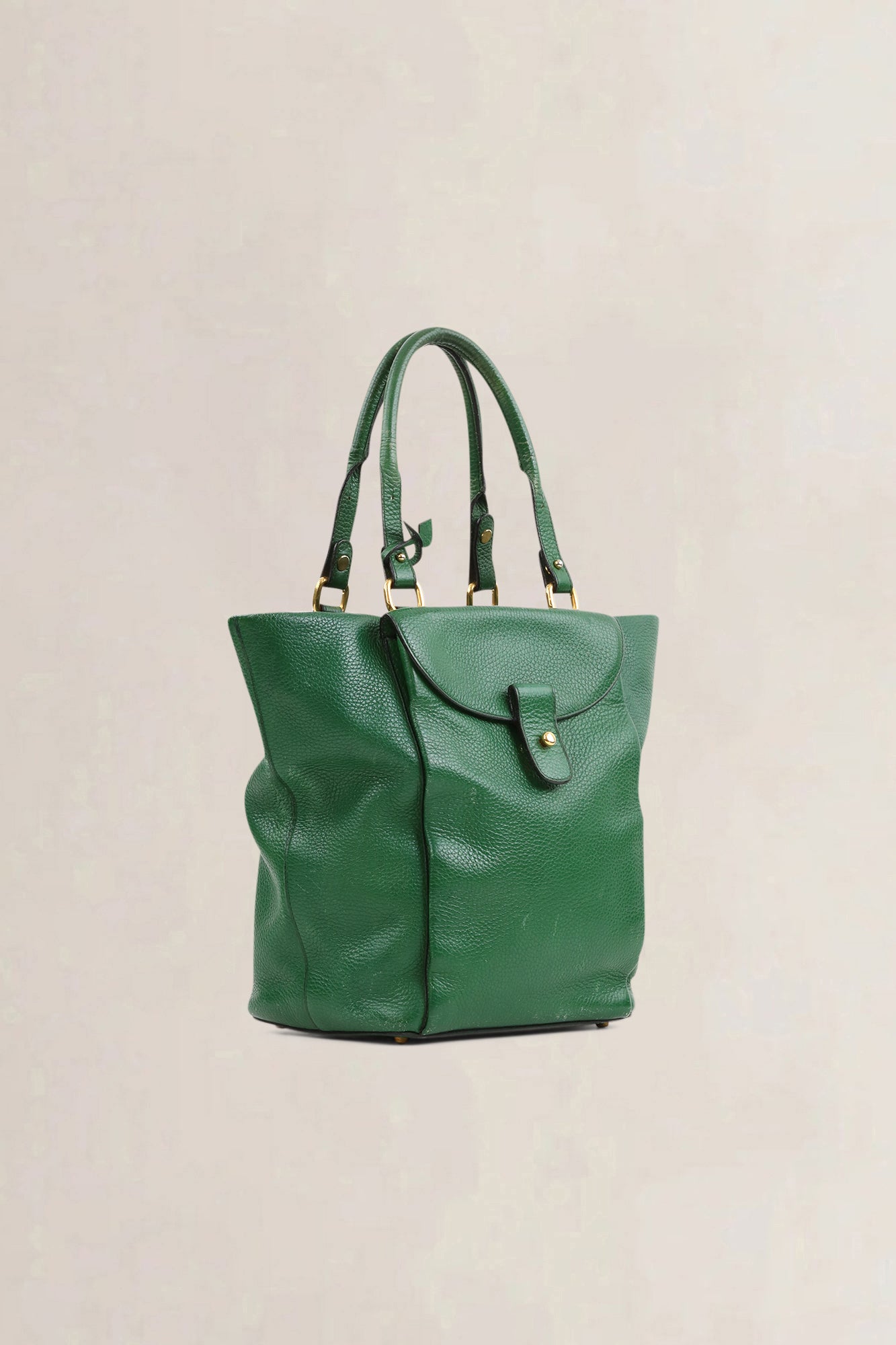 Delvaux Green Leather Méli-Mélo Shoulder Bag