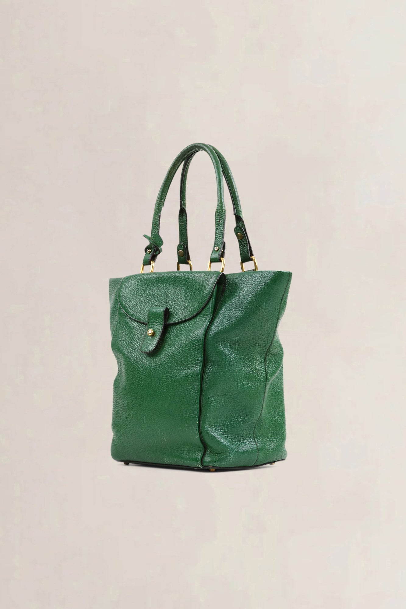 Delvaux Green Leather Méli-Mélo Shoulder Bag