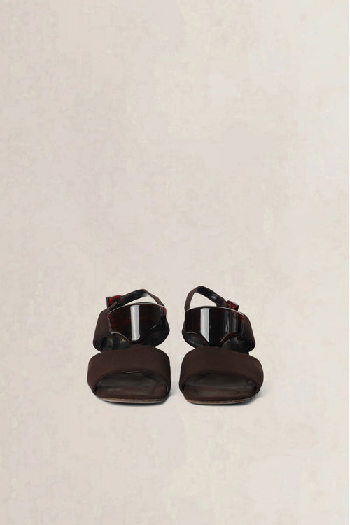 Prada Brown Vintage Tortoiseshell Heeled Sandals