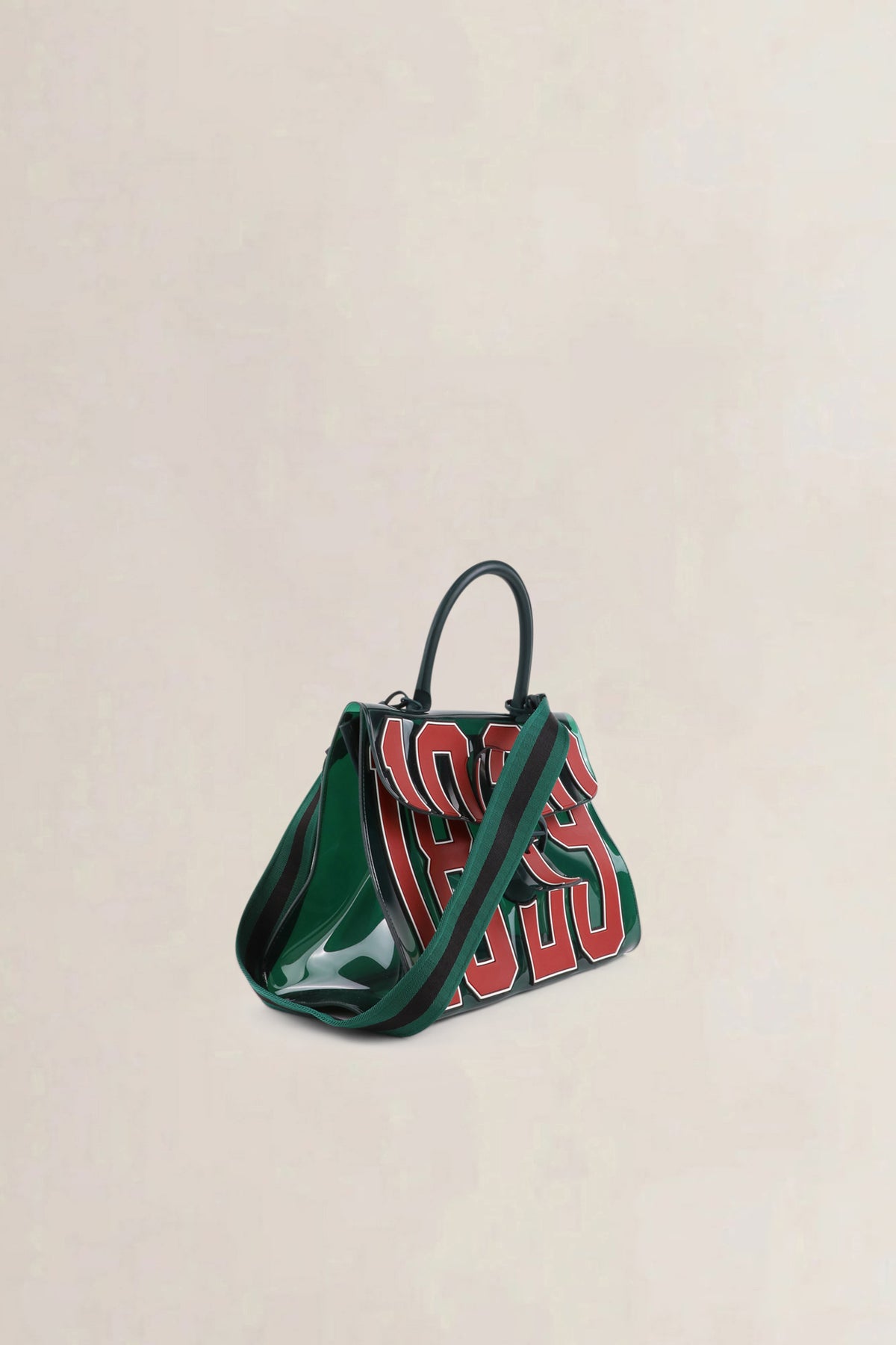 Delvaux Green Brillant Hero 1829 Vinyl Shoulder Bag
