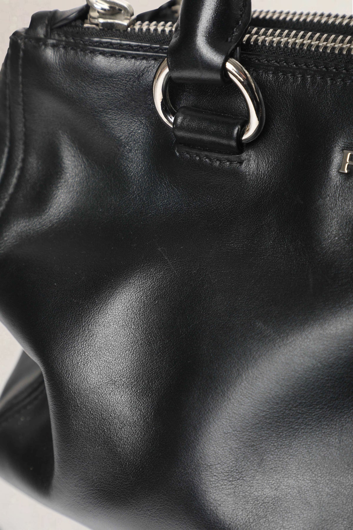 Prada Black Soft Calf Galleria Double Zip Medium Crossbody Bag