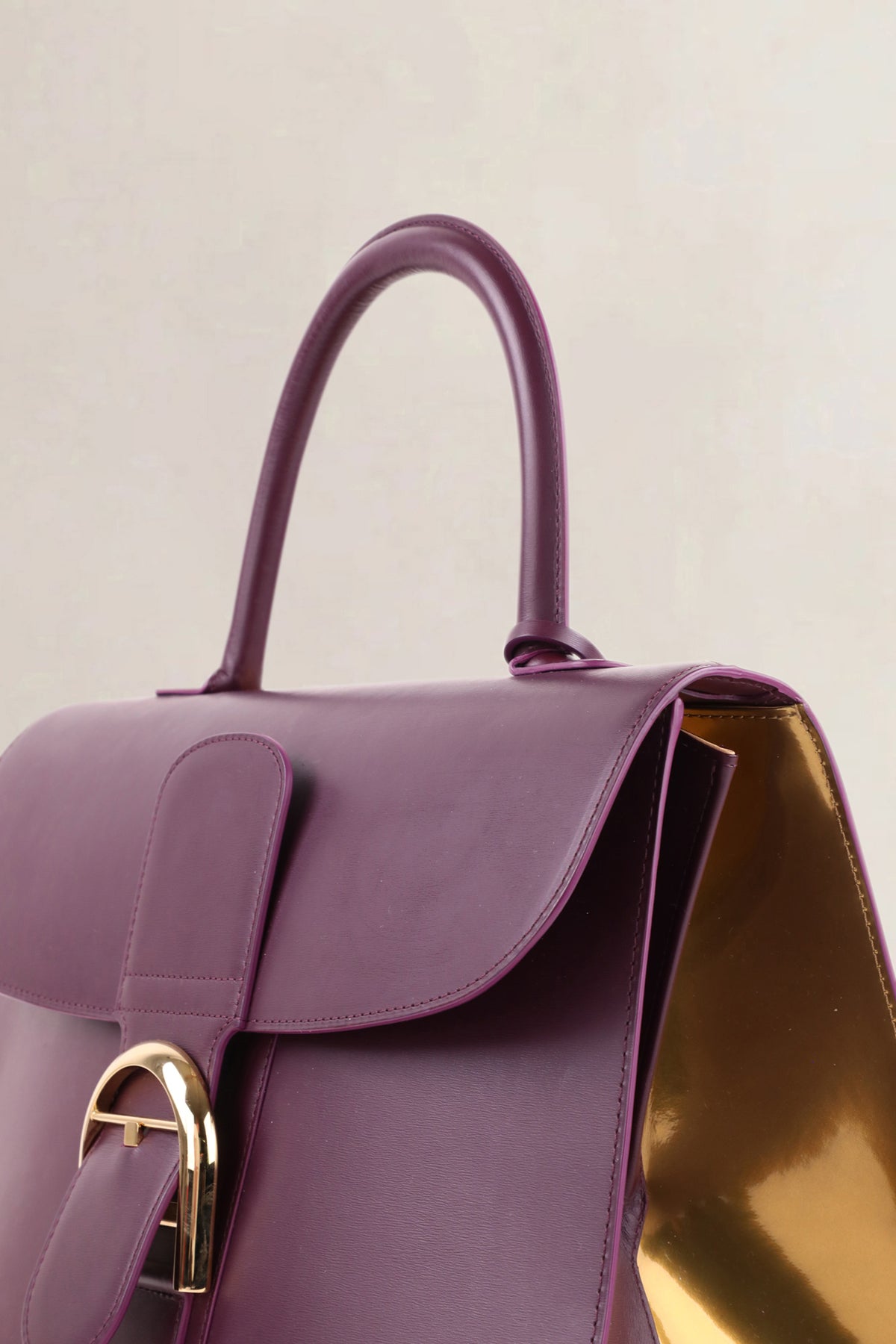 Delvaux Purple & Gold Brillant GM Crossbody Bag