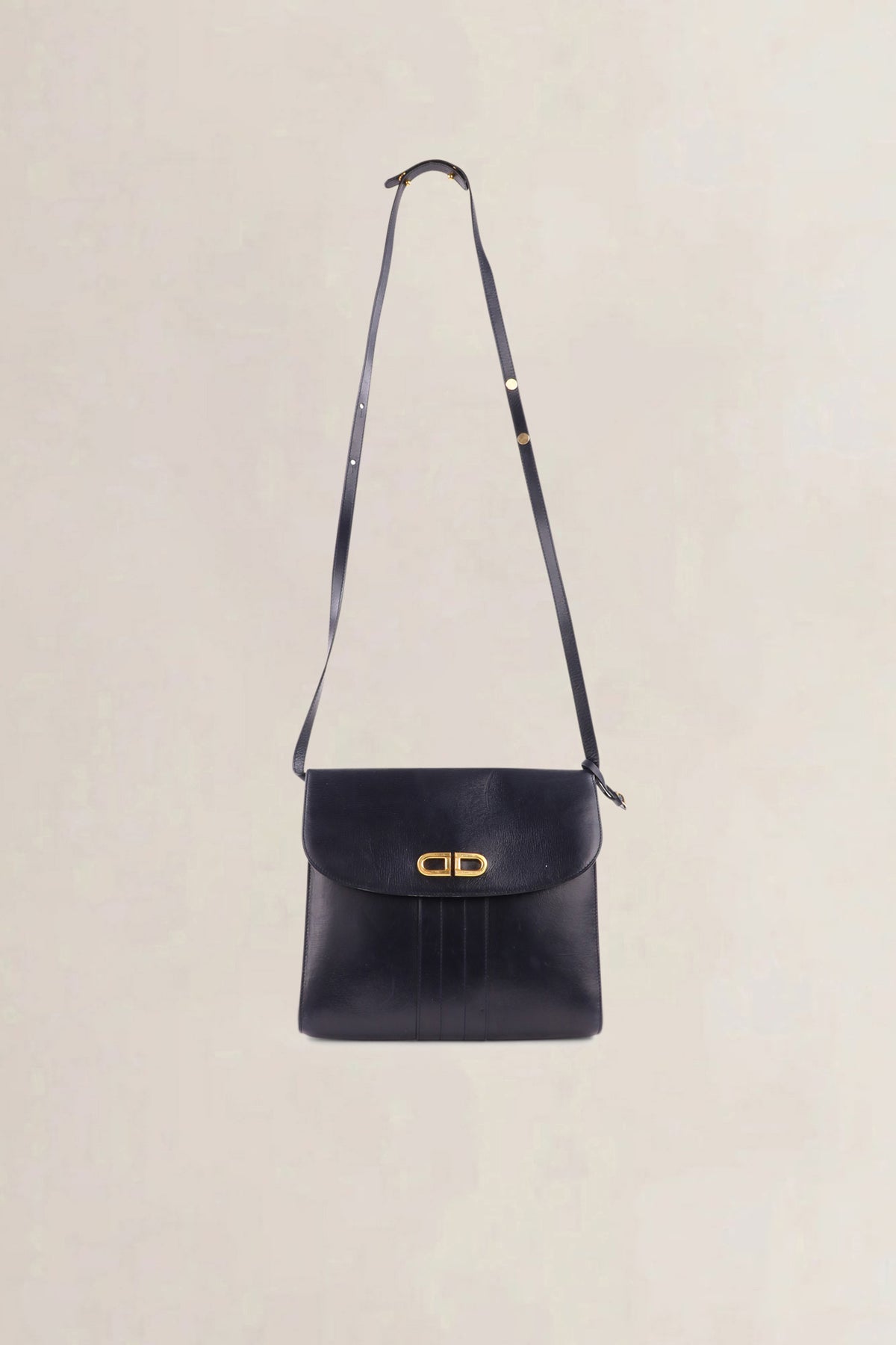 Delvaux Vintage Navy Blue Crossbody Bag