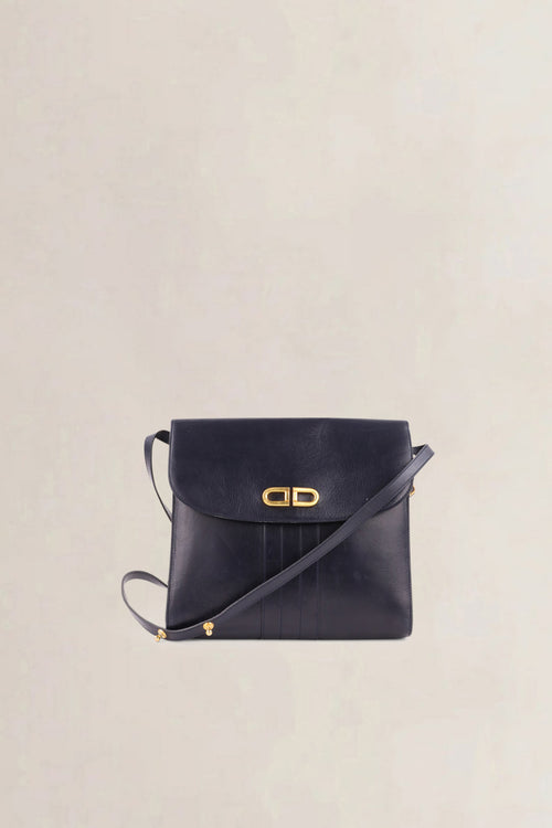 Delvaux Vintage Navy Blue Crossbody Bag