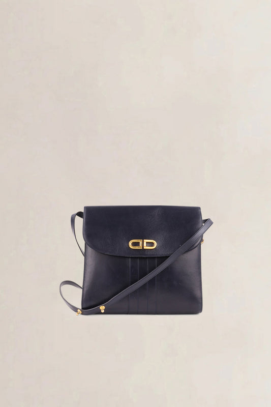 Delvaux Vintage Navy Blue Crossbody Bag