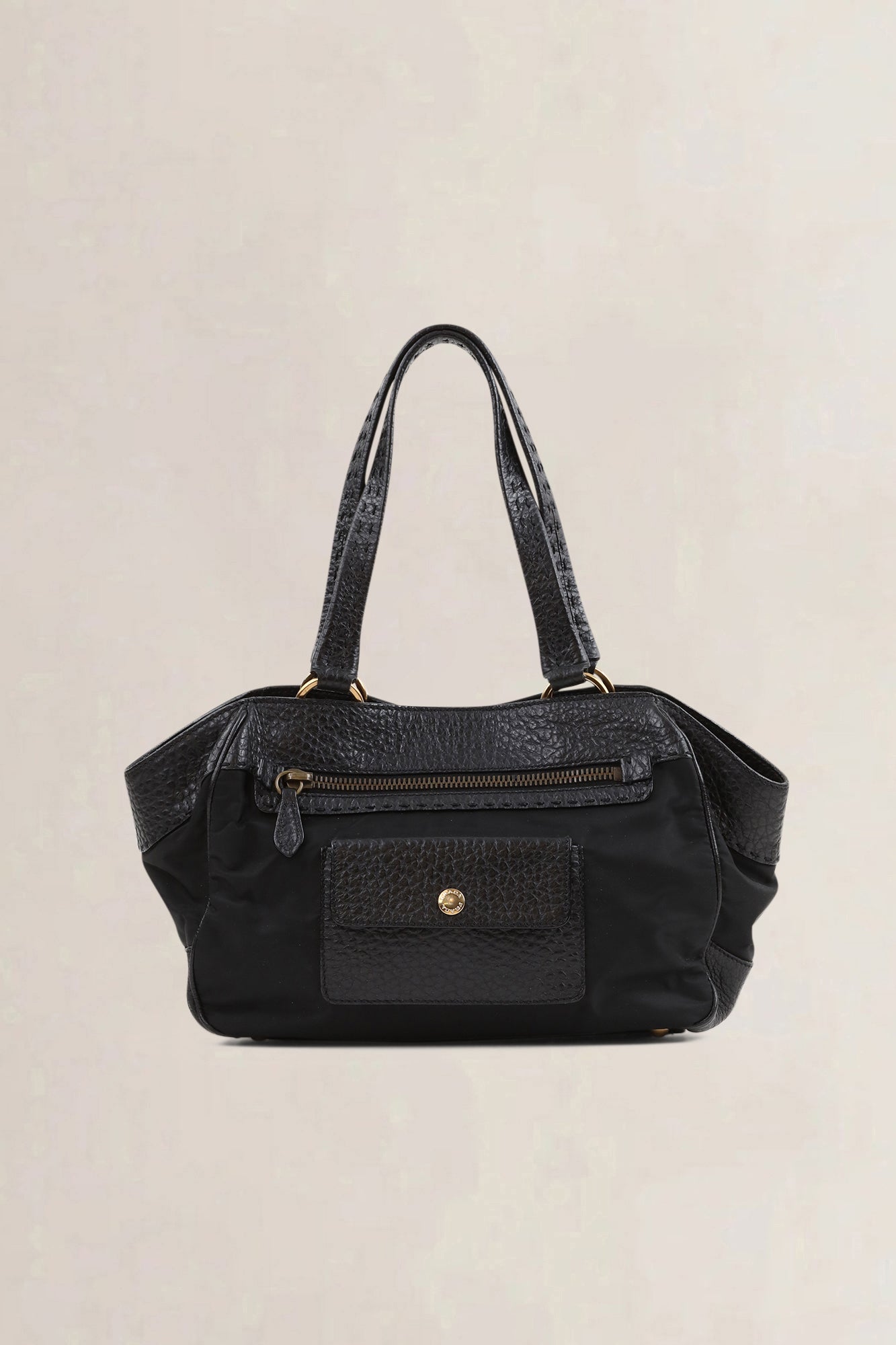 Prada Black Leather/Nylon Shoulder Bag