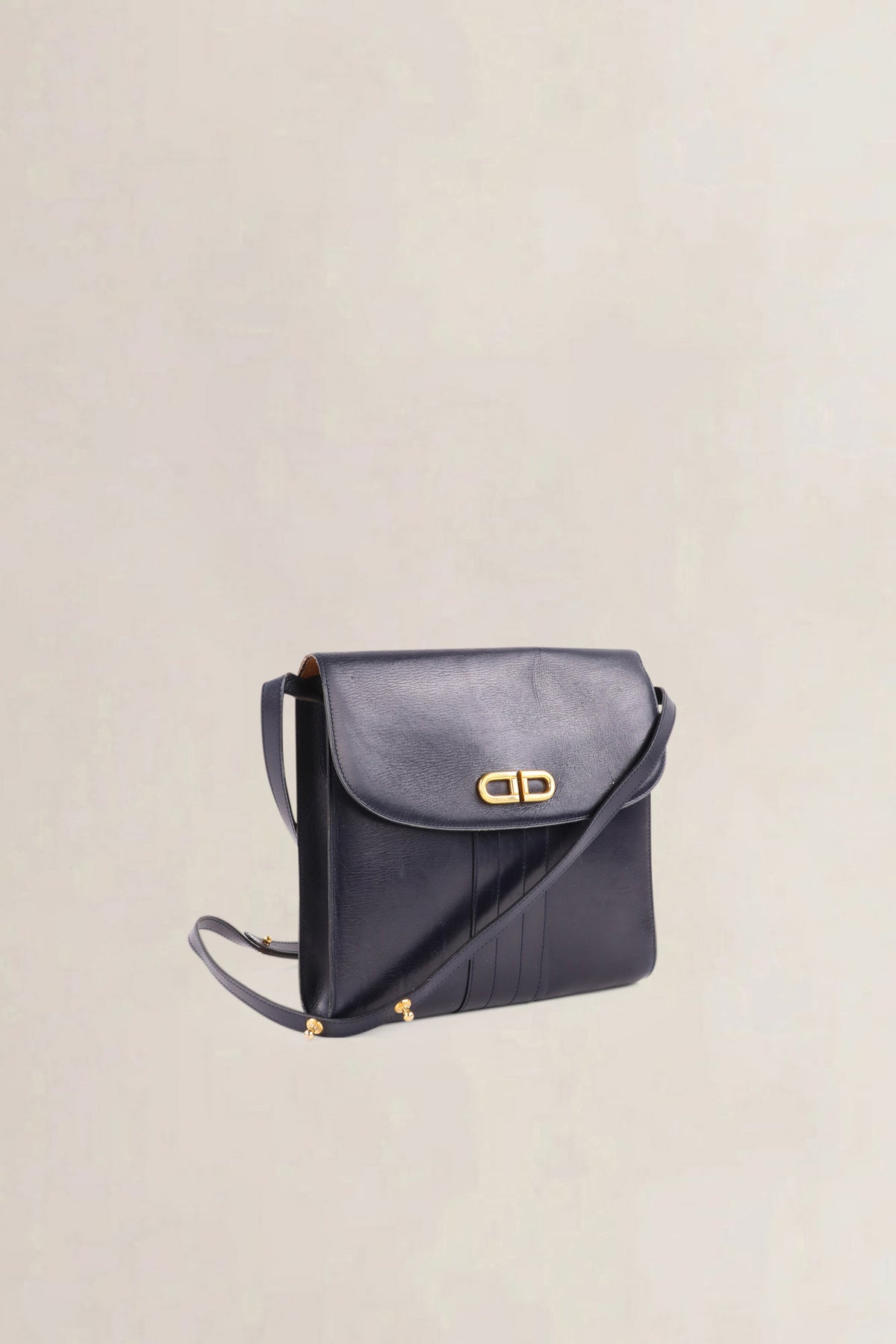 Delvaux Vintage Navy Blue Crossbody Bag