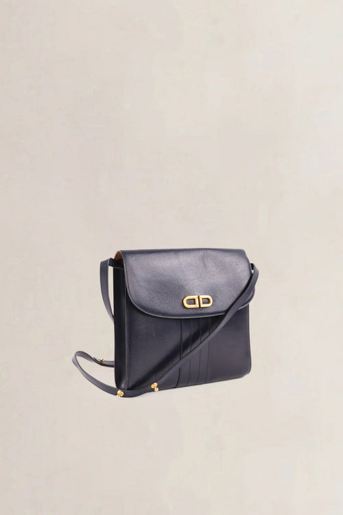 Delvaux Vintage Navy Blue Crossbody Bag