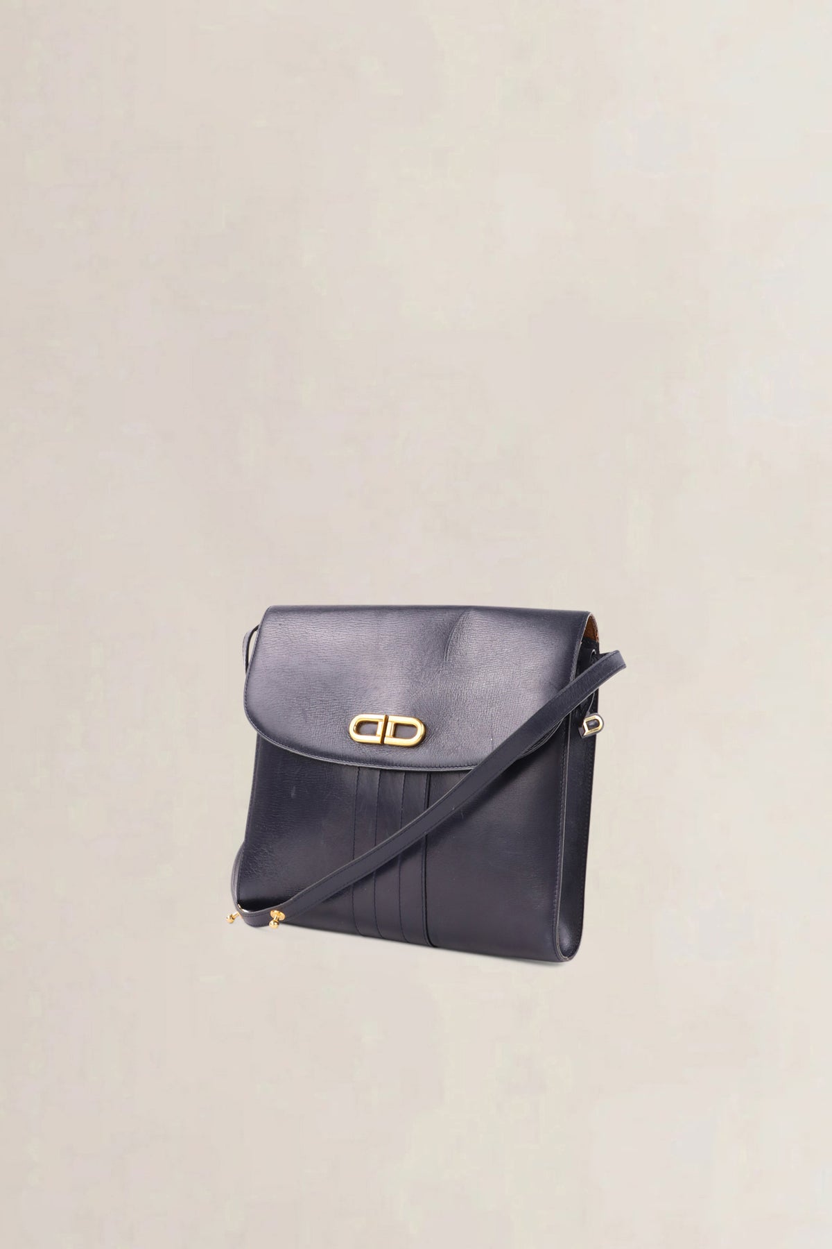 Delvaux Vintage Navy Blue Crossbody Bag
