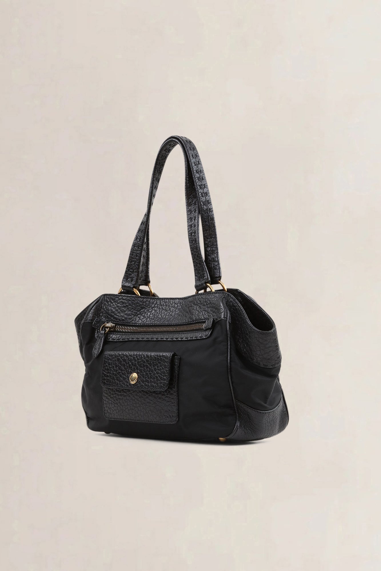 Prada Black Leather/Nylon Shoulder Bag