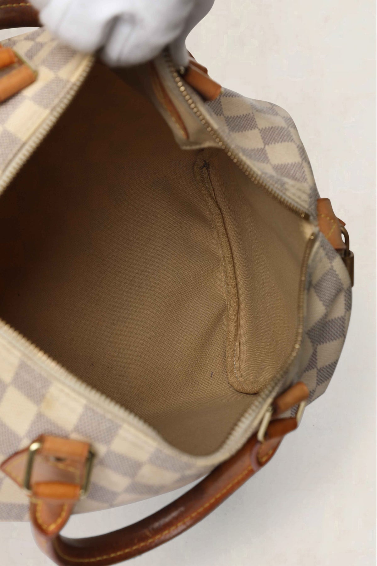 Louis Vuitton White Speedy 30 Damier Azur Top Handle Bag