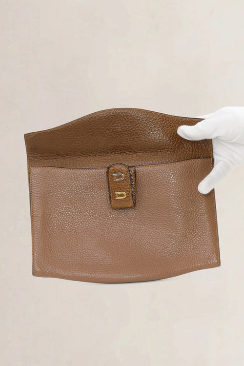 Delvaux Brown Leather Clutch