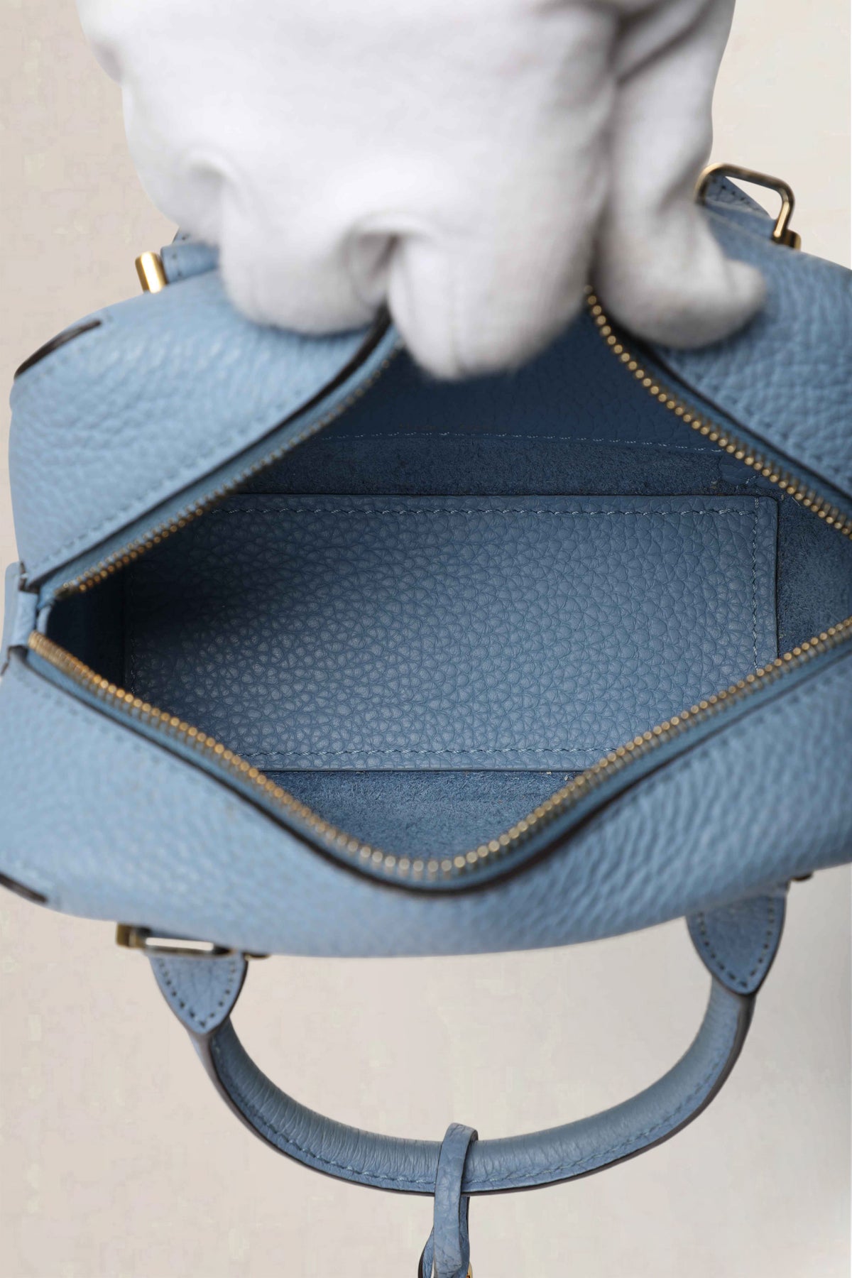 Delvaux Blue Cool Box Nano Taurillon Soft Crossbody Bag