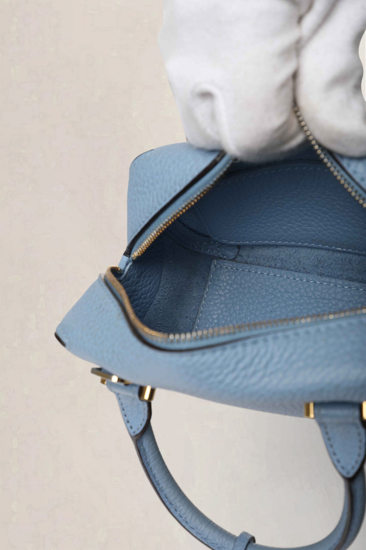 Delvaux Blue Cool Box Nano Taurillon Soft Crossbody Bag
