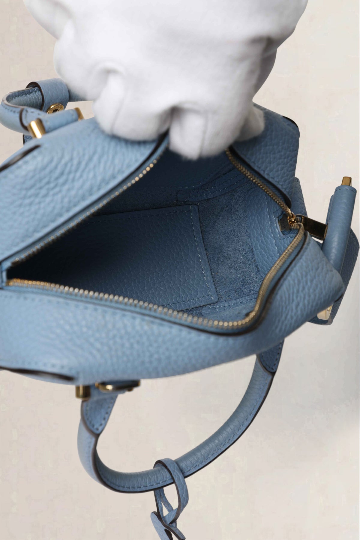 Delvaux Blue Cool Box Nano Taurillon Soft Crossbody Bag