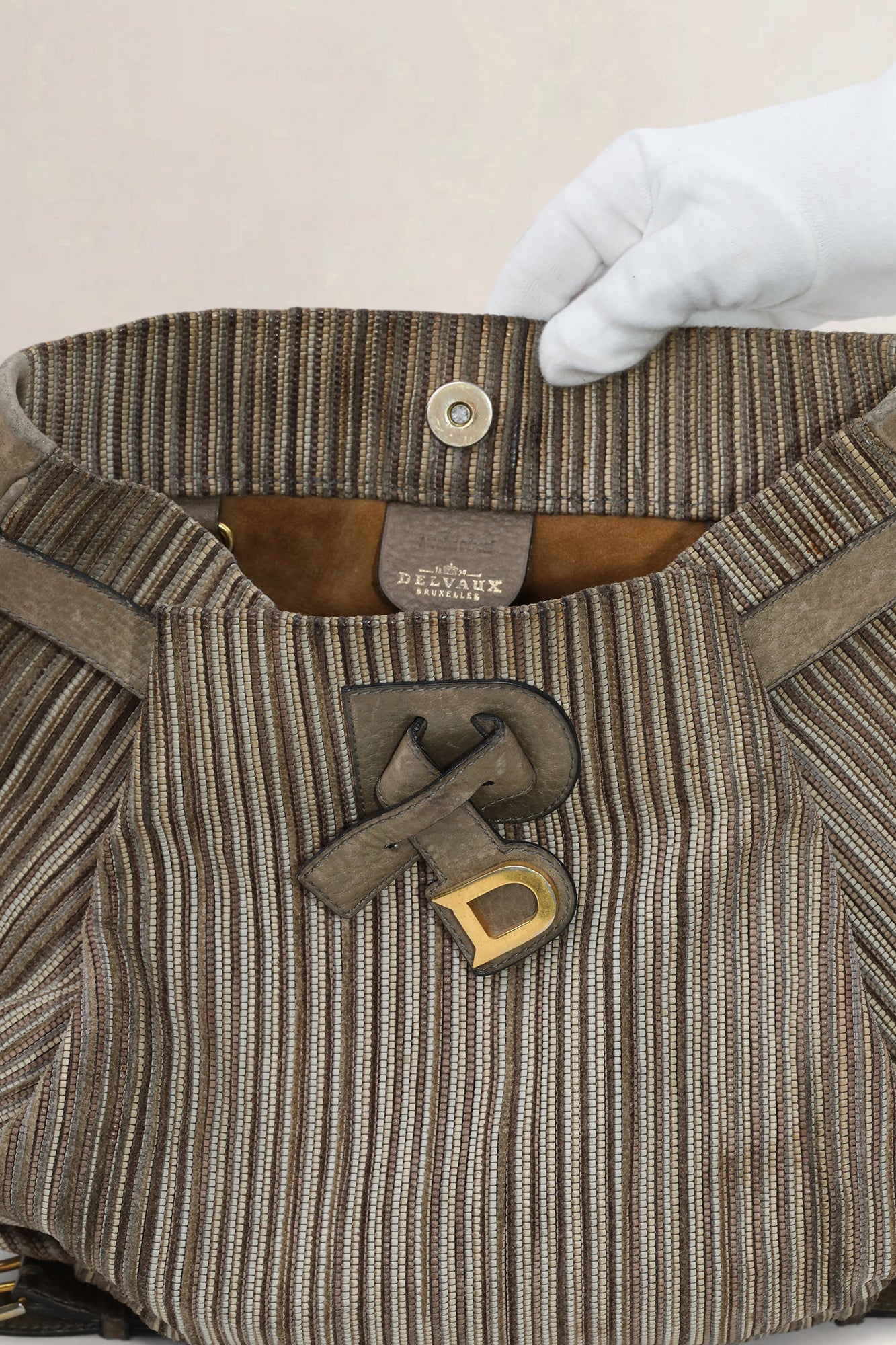 Delvaux Brown Toile De Cuir Bannière Crossbody Bag