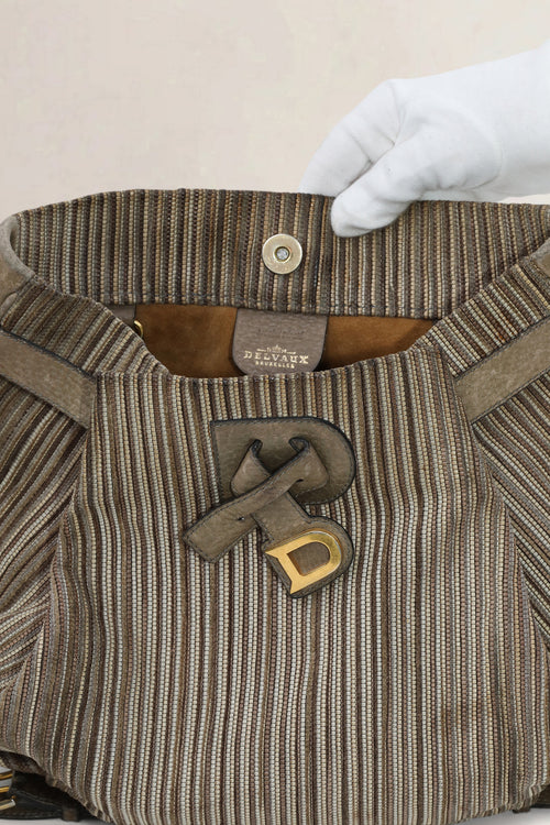 Delvaux Brown Toile De Cuir Bannière Crossbody Bag