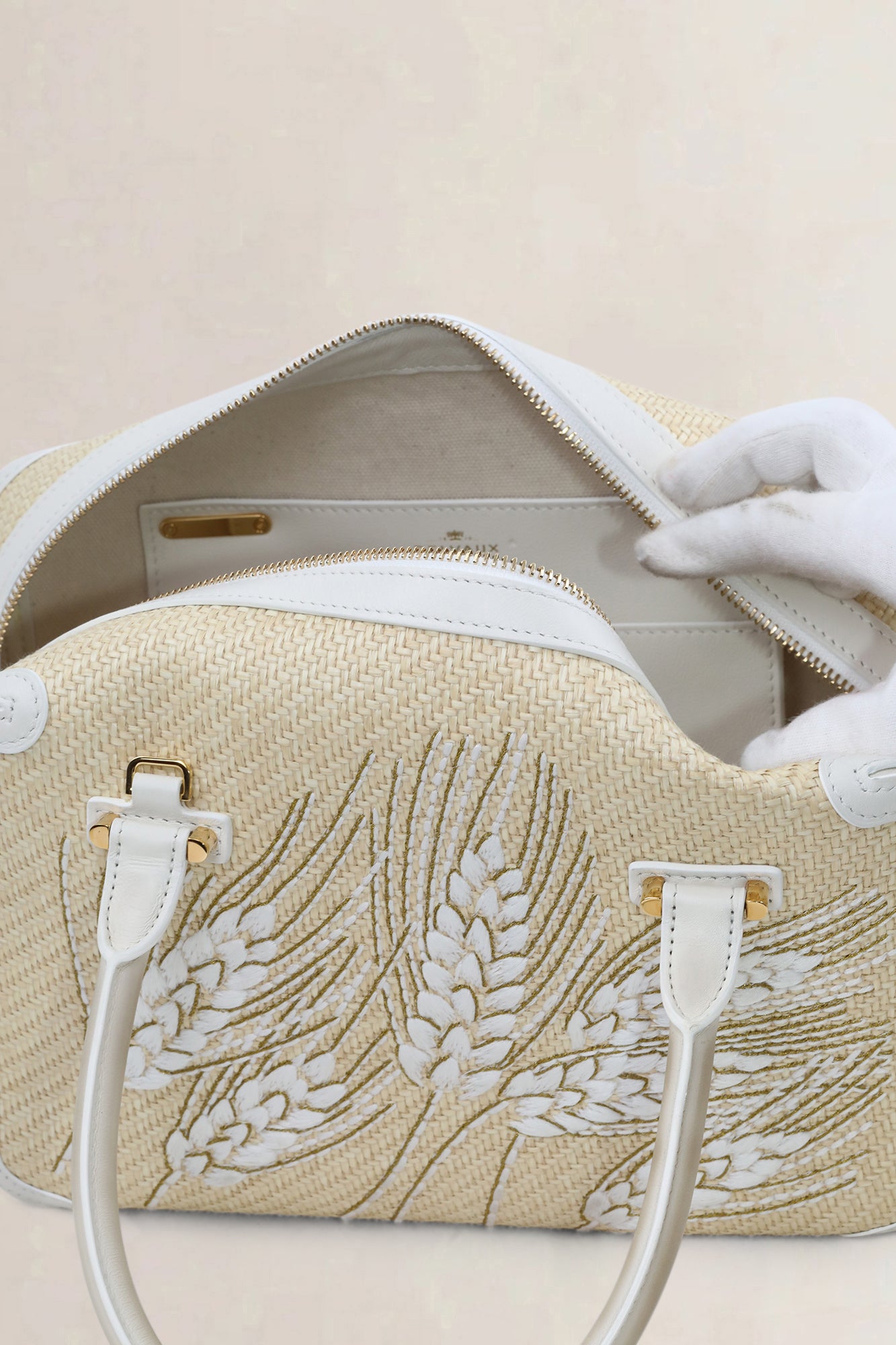 Delvaux White Wheat Coolbox MM Crossbody Bag