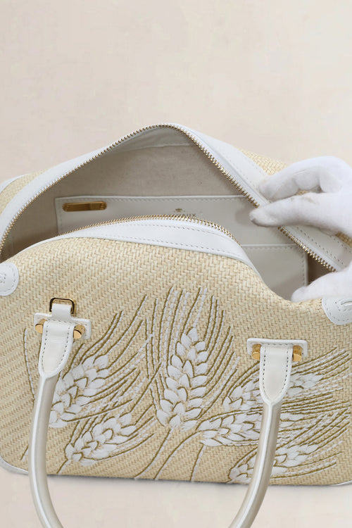 Delvaux White Wheat Coolbox MM Crossbody Bag