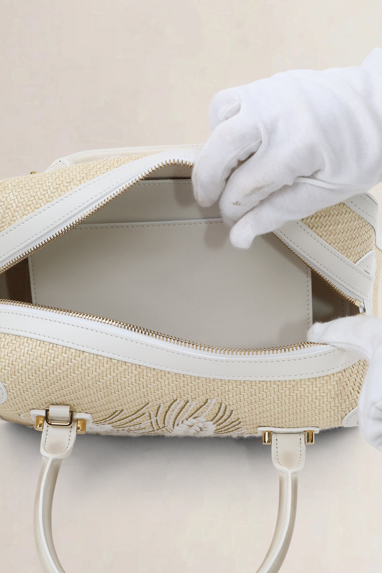Delvaux White Wheat Coolbox MM Crossbody Bag