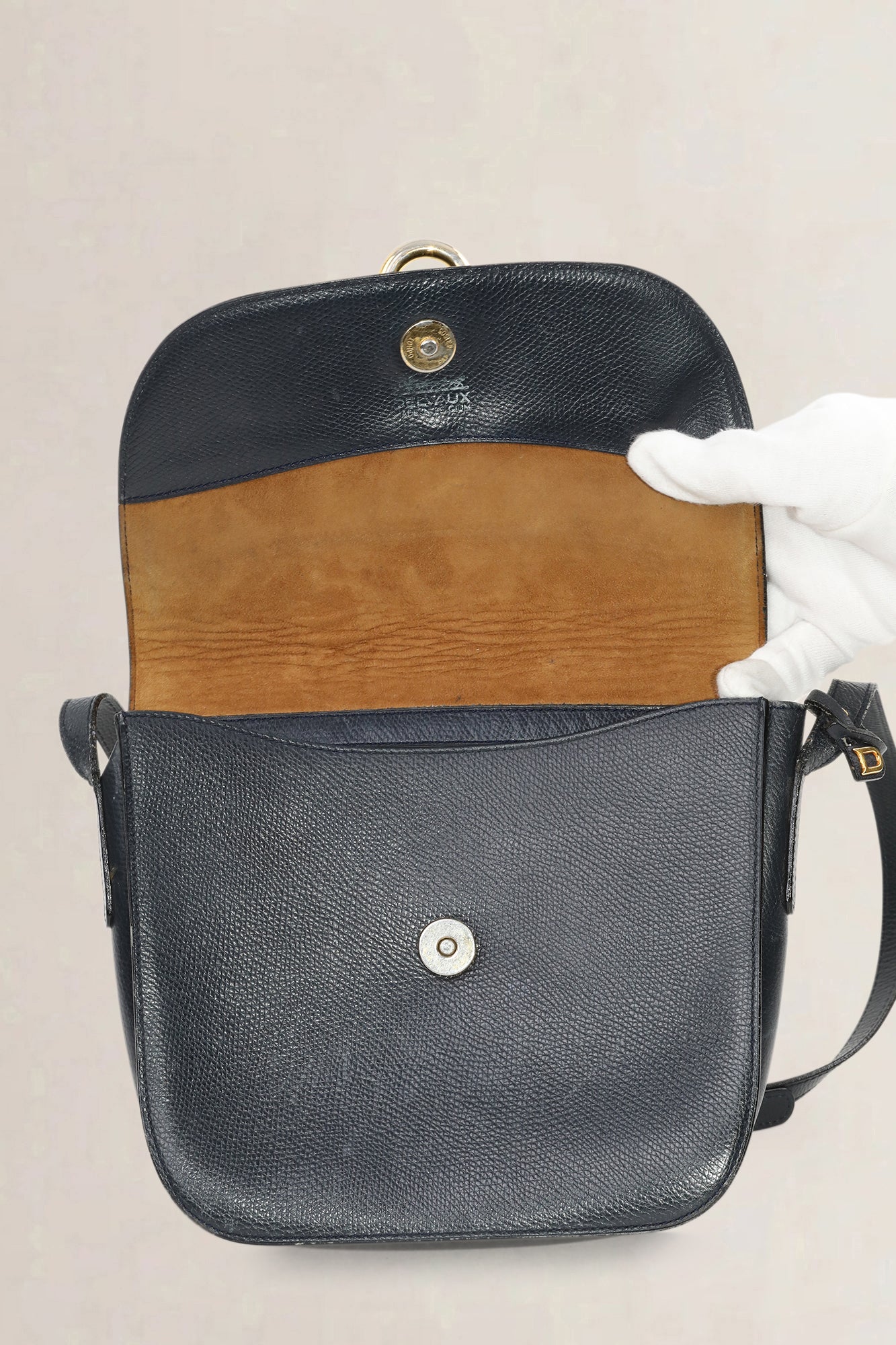 Delvaux Blue Leather Crossbody Bag