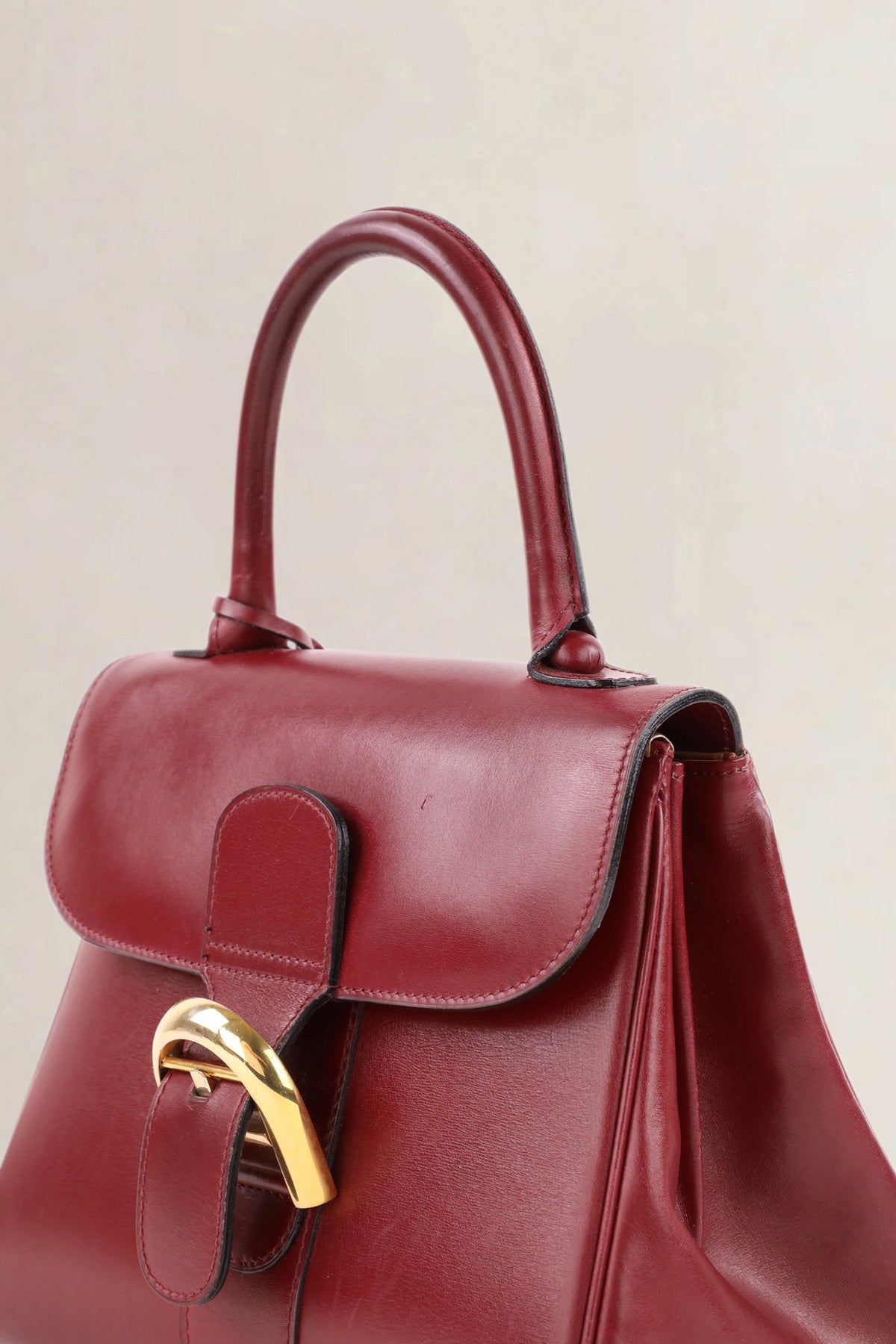 Delvaux Vintage Rosso Brillant Box Calf PM Top Handle Bag